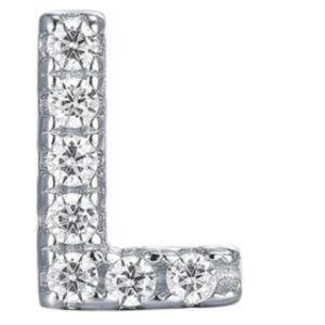 Diamond initial earring / Diamond L initial